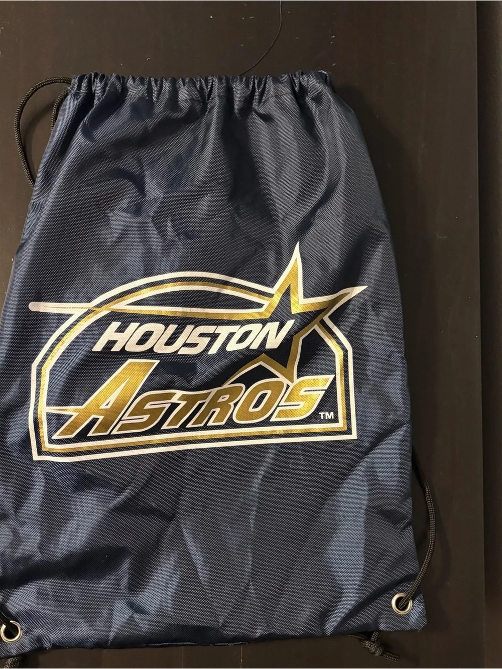 MLB Houston Astros Navy and Gold Drawstring Backpack